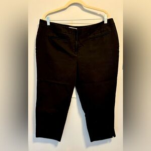 Chicos  Cropped Pants Women Sz 3 XL Stretch Black Side Vent Cotton Blend